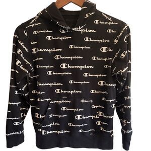 Champion Kids Black and White Hoodie Size Medium